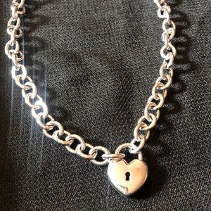 Heart Lock Choker Necklace from Italy